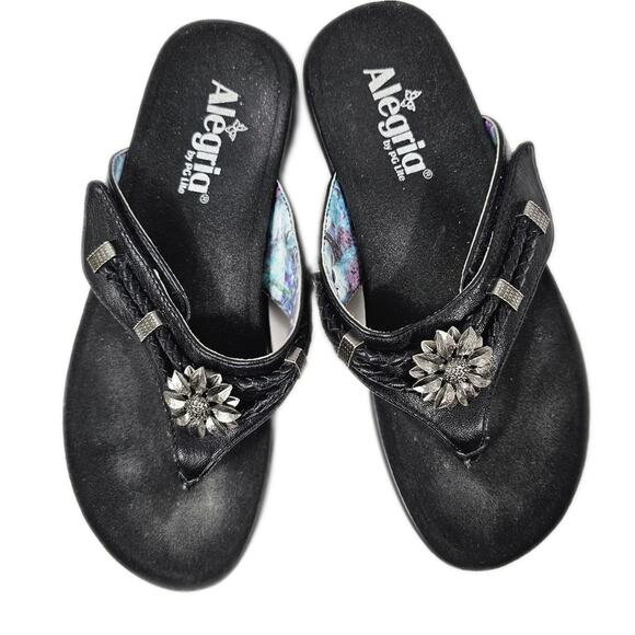 Alegria Layah Flip Flop Black Women's Size 37 EU / 7-7.5 US - Picture 1 of 7
